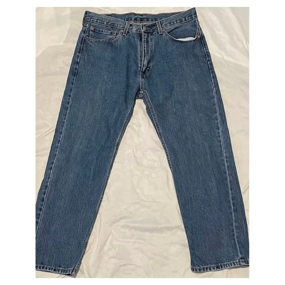 Levi's 505 Men's Regular Straight Fit Blue Jeans Size W36 L29 Classic Denim